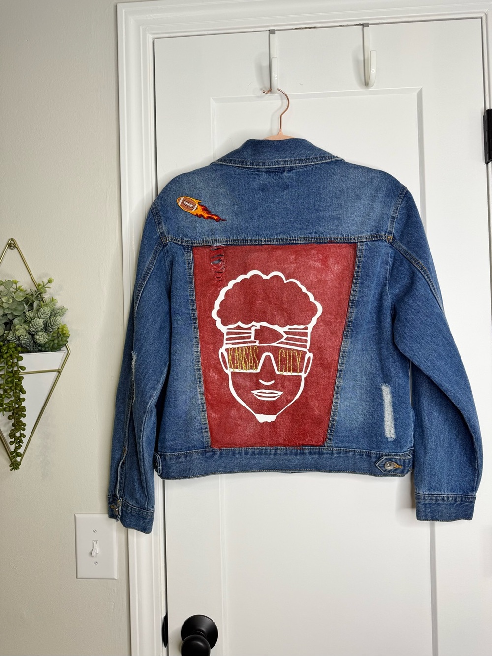 MADdenim KC Chiefs Custom Jean Jacket